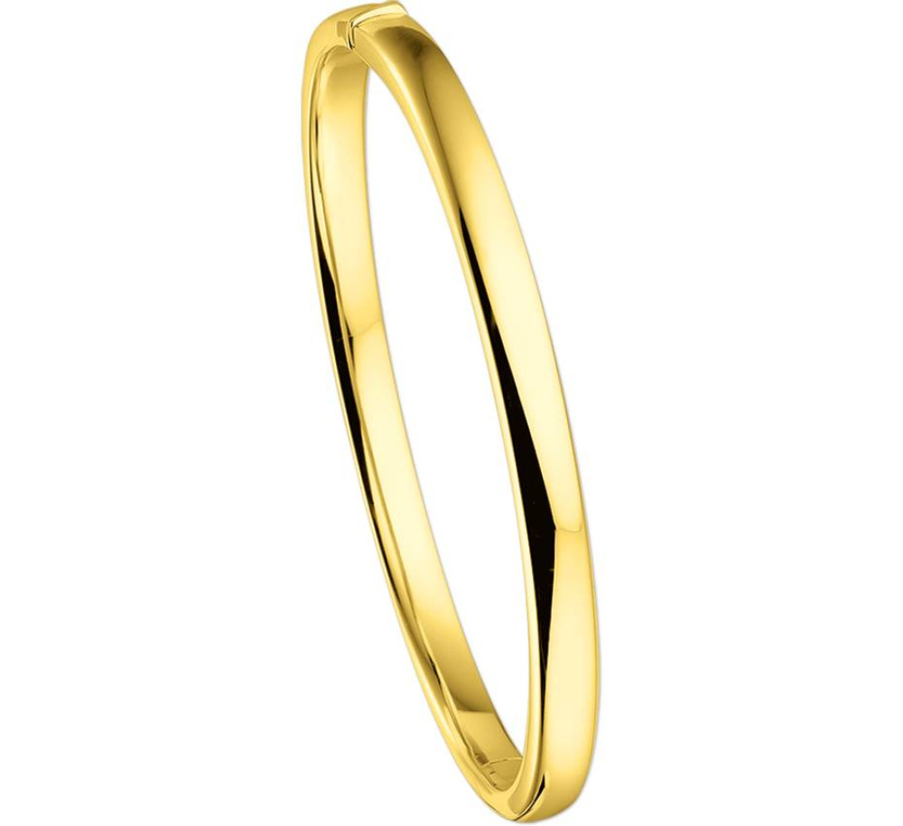14-karaat-gouden-slavenarmband-met-vlakke-structuur-en-scharniersluiting