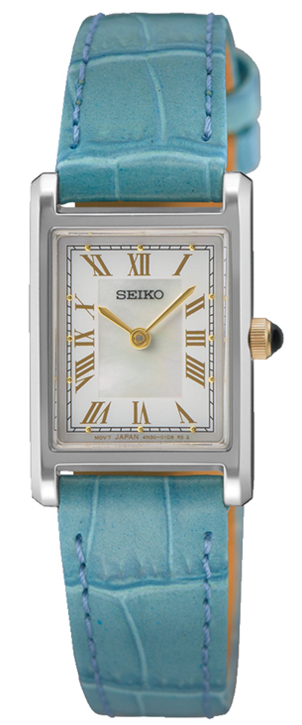 seiko-swr101p1-dameshorloge-met-lichtblauw-lederen-band-en-witte-wijzerplaat