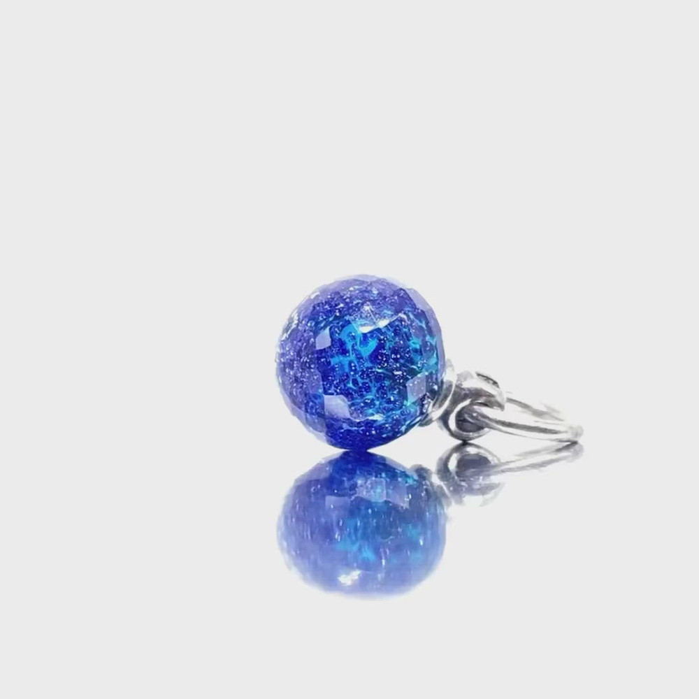Trollbeads TAGBE-00285 - Zilveren Wishful Sky bedel met blauw glas