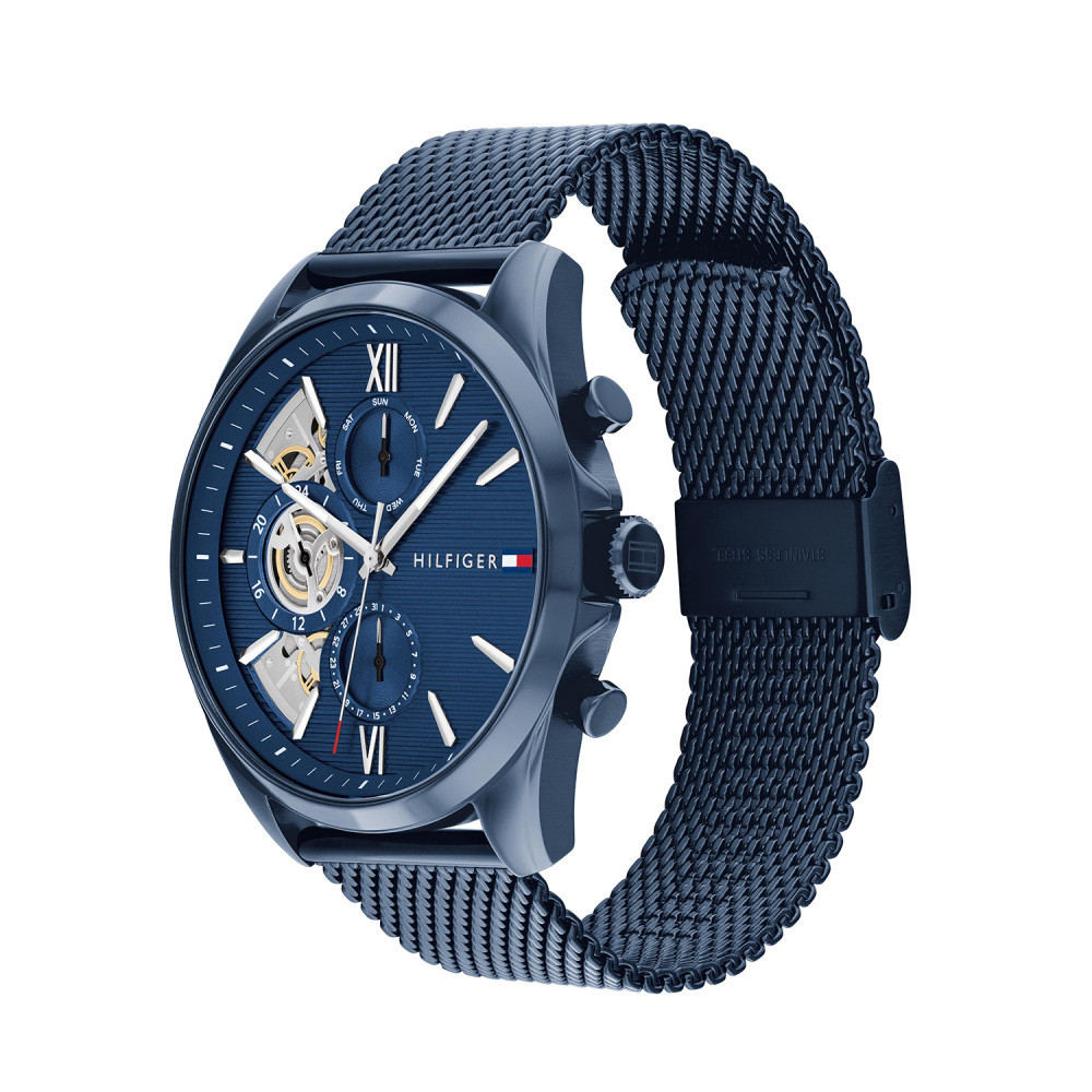 tommy-hilfiger-baker-th1710648-blauw-horloge-voor-heren-met-mesh-band