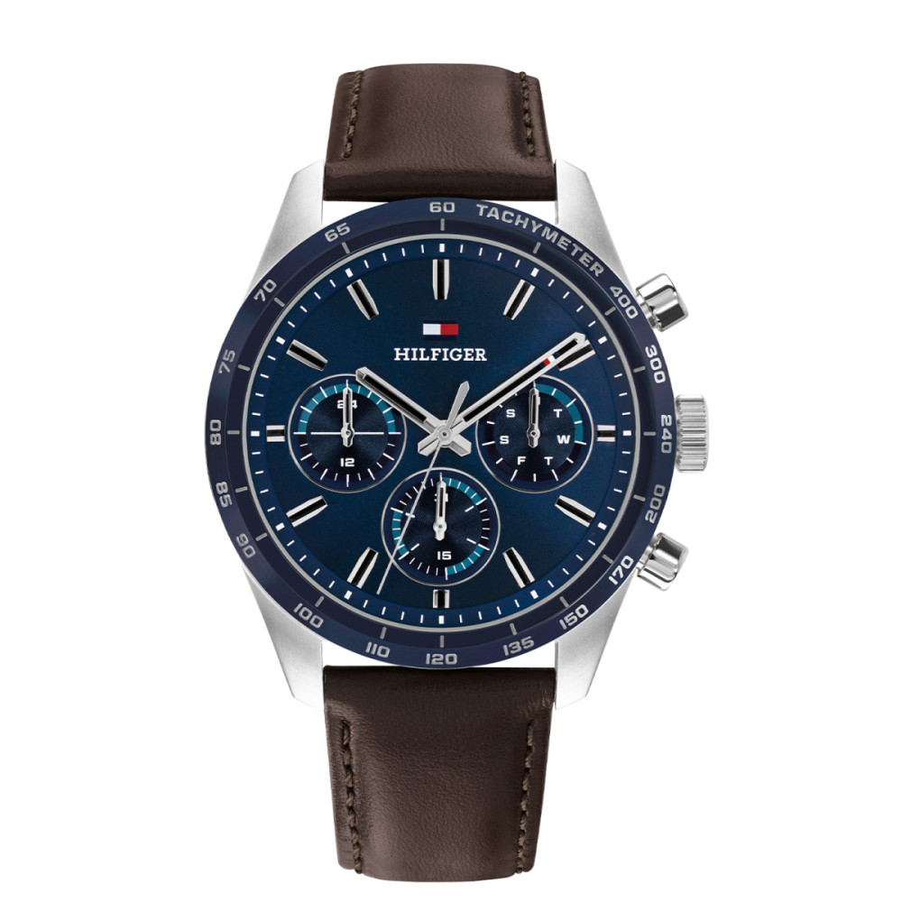 tommy-hilfiger-hampton-th1792276-herenhorloge-blauw-zilverkleurig-bruin-42-mm