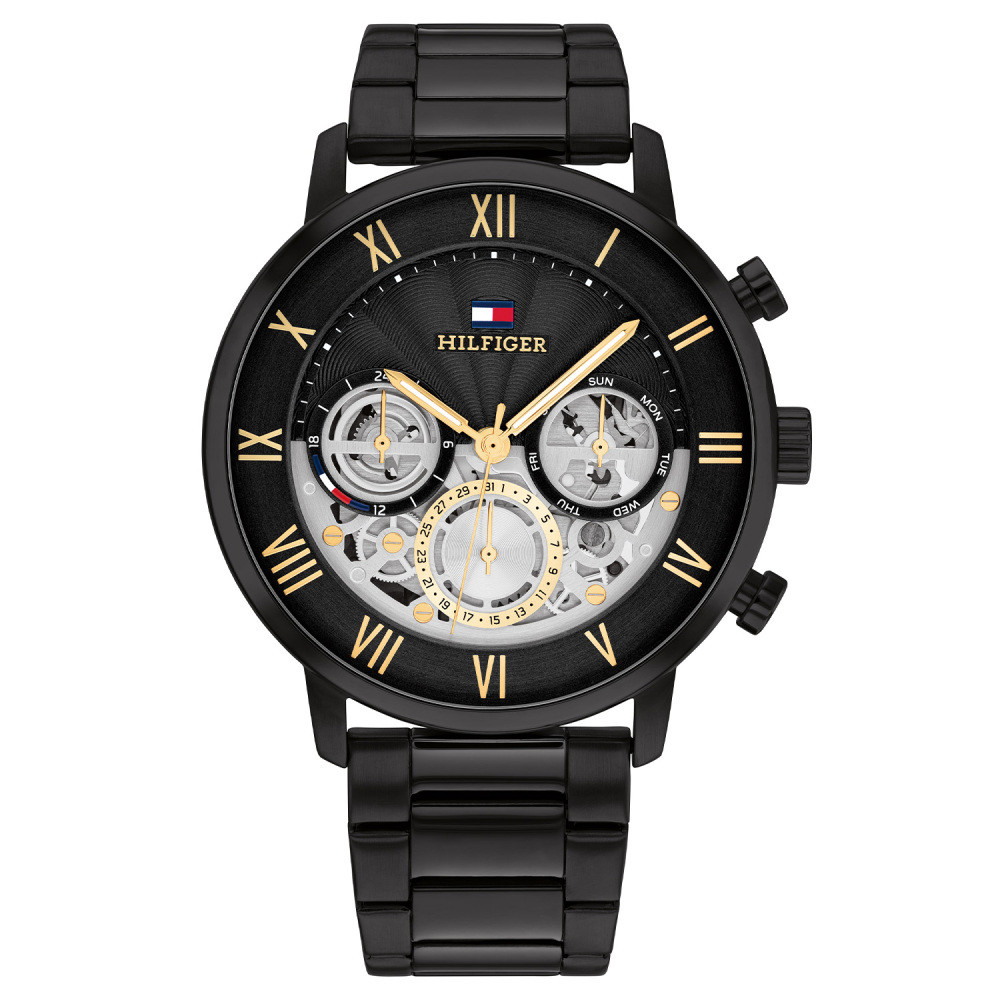 tommy-hilfiger-legend-th1710706-zwart-quartz-herenhorloge-met-romeinse-cijfers-en-datum-o-44-mm