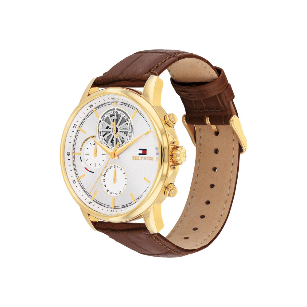 tommy-hilfiger-stewart-th1710631-stijlvol-chronograaf-herenhorloge-met-leren-band-en-zilverkleurige-wijzerplaat-diameter-44-mm