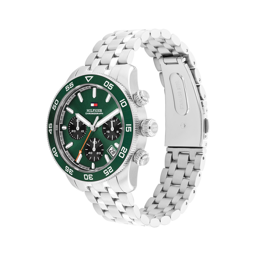 tommy-hilfiger-th85-chronograph-th1792214-groen-herenhorloge-staal-en-zilverkleurig-o-41-mm
