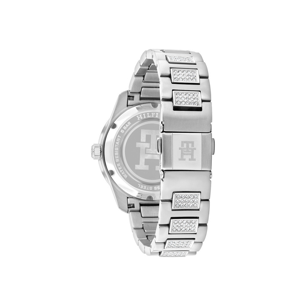 tommy-hilfiger-th85-th1782759-sprankelend-dameshorloge-zilverkleurig-en-groen-met-datum