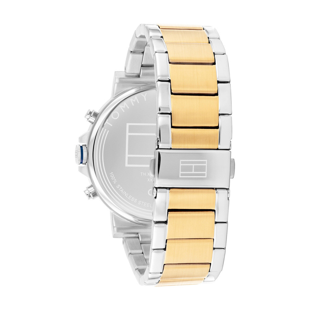 tommy-hilfiger-tyson-th1710710-herenhorloge-bicolor-blauwe-wijzerplaat-en-vouwsluiting-o-43-mm