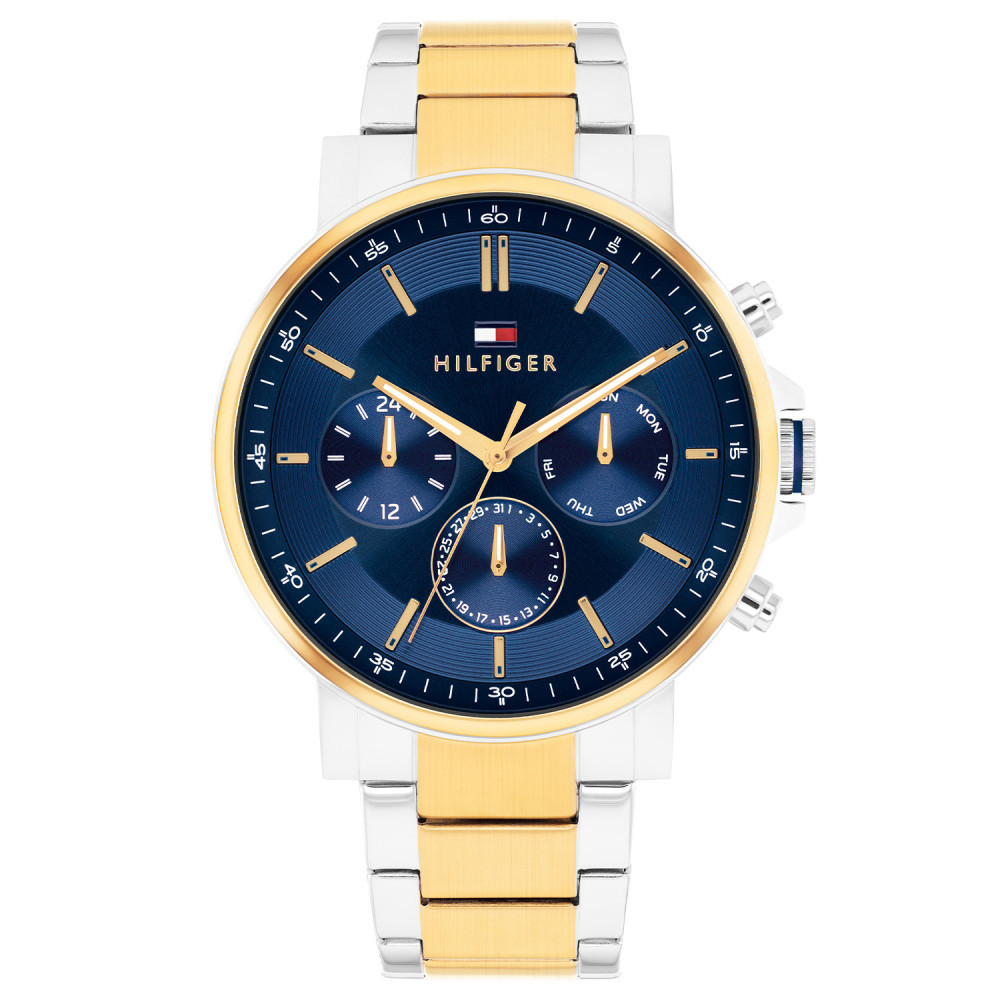 tommy-hilfiger-tyson-th1710710-herenhorloge-bicolor-blauwe-wijzerplaat-en-vouwsluiting-o-43-mm