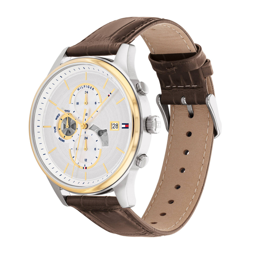 tommy-hilfiger-weston-th1710501-stijlvol-en-functioneel-herenhorloge-met-leren-band-zilverkleurige-wijzerplaat-diameter-44-mm
