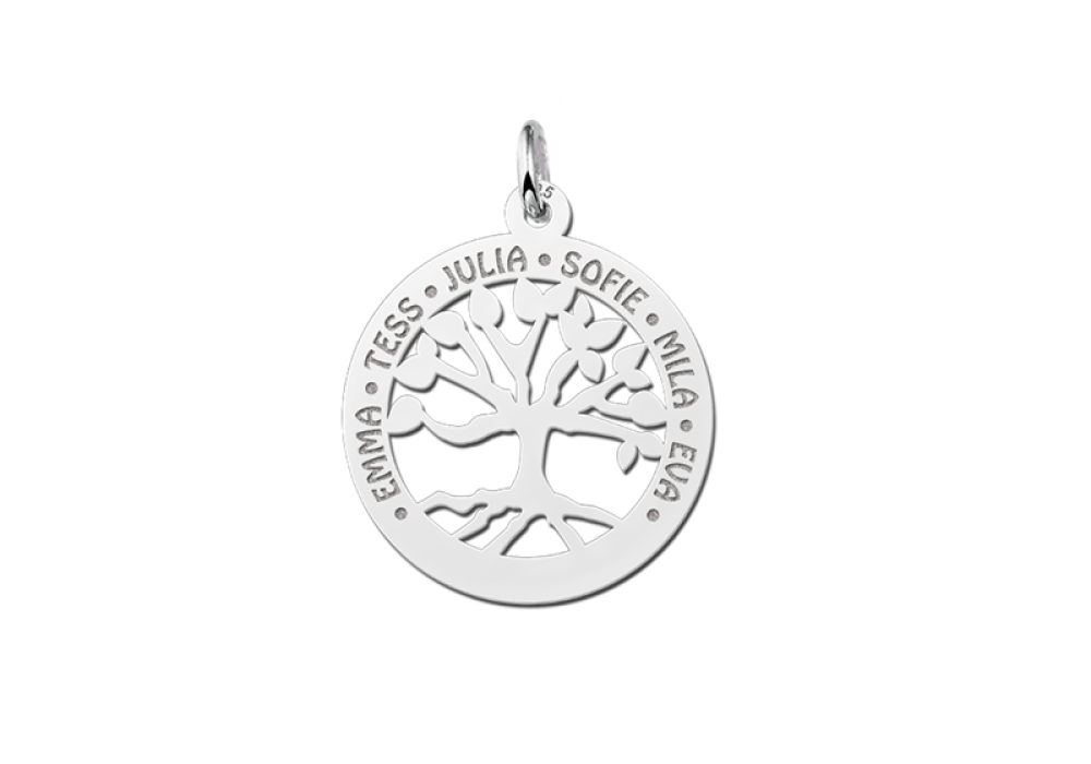 names4ever-zilveren-familiehanger-stamboom-en-namen-diameter-20-mm