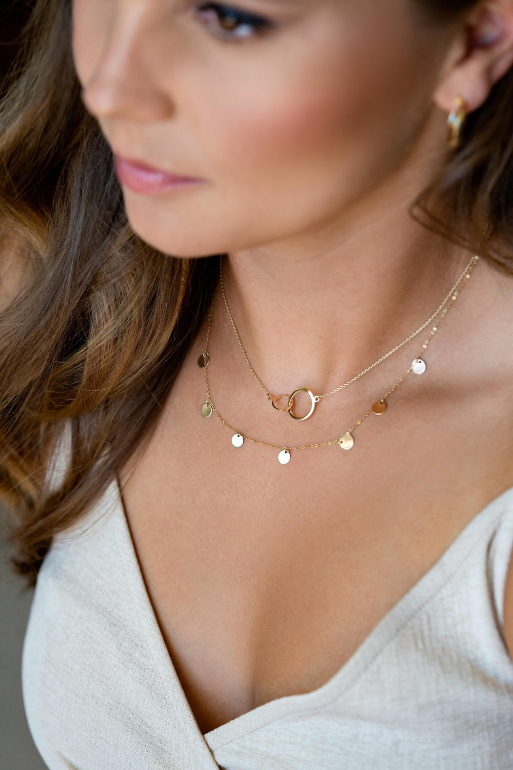 zinzi-zgc113-ketting-goud-cirkel-hanger-10x14-mm-lengte-40-42-cm