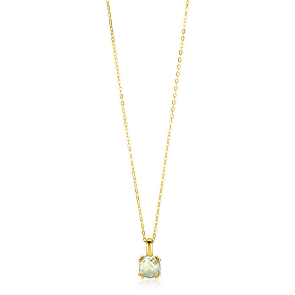 zinzi-zgc376-ketting-14k-goud-vierkante-groene-amethist-hanger-6-5-mm-breed-lengte-40-43-cm