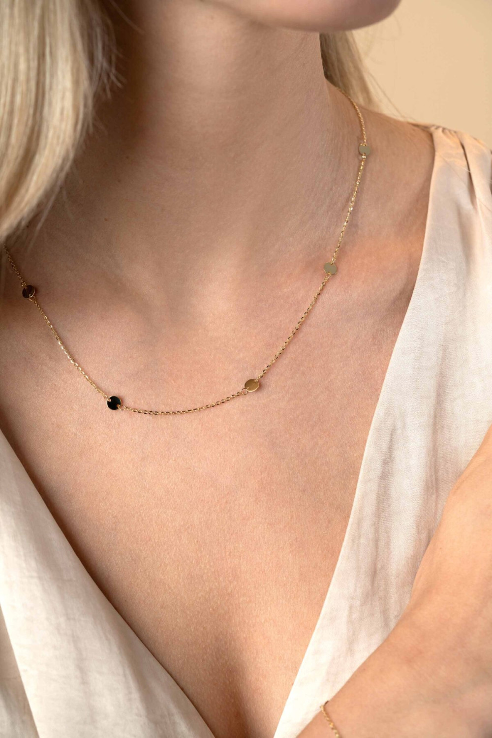 zinzi-zgc444-schakelketting-goud-ronde-plaatjes-5-mm-breedte-lengte-42-45-cm