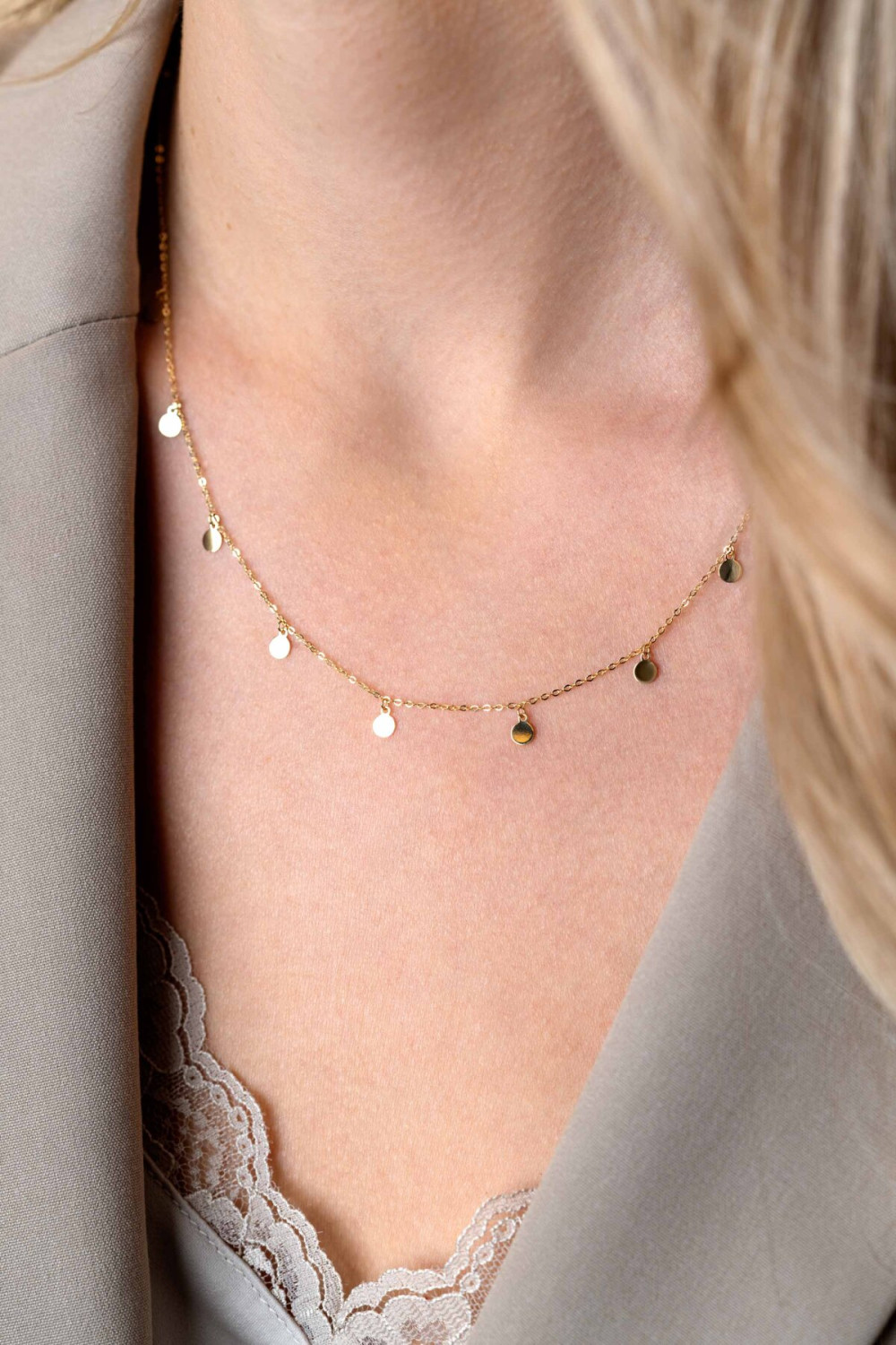 zinzi-zgc488-dames-ketting-14k-goud-ronde-hangers-6-mm-breedte-lengte-40-45-cm