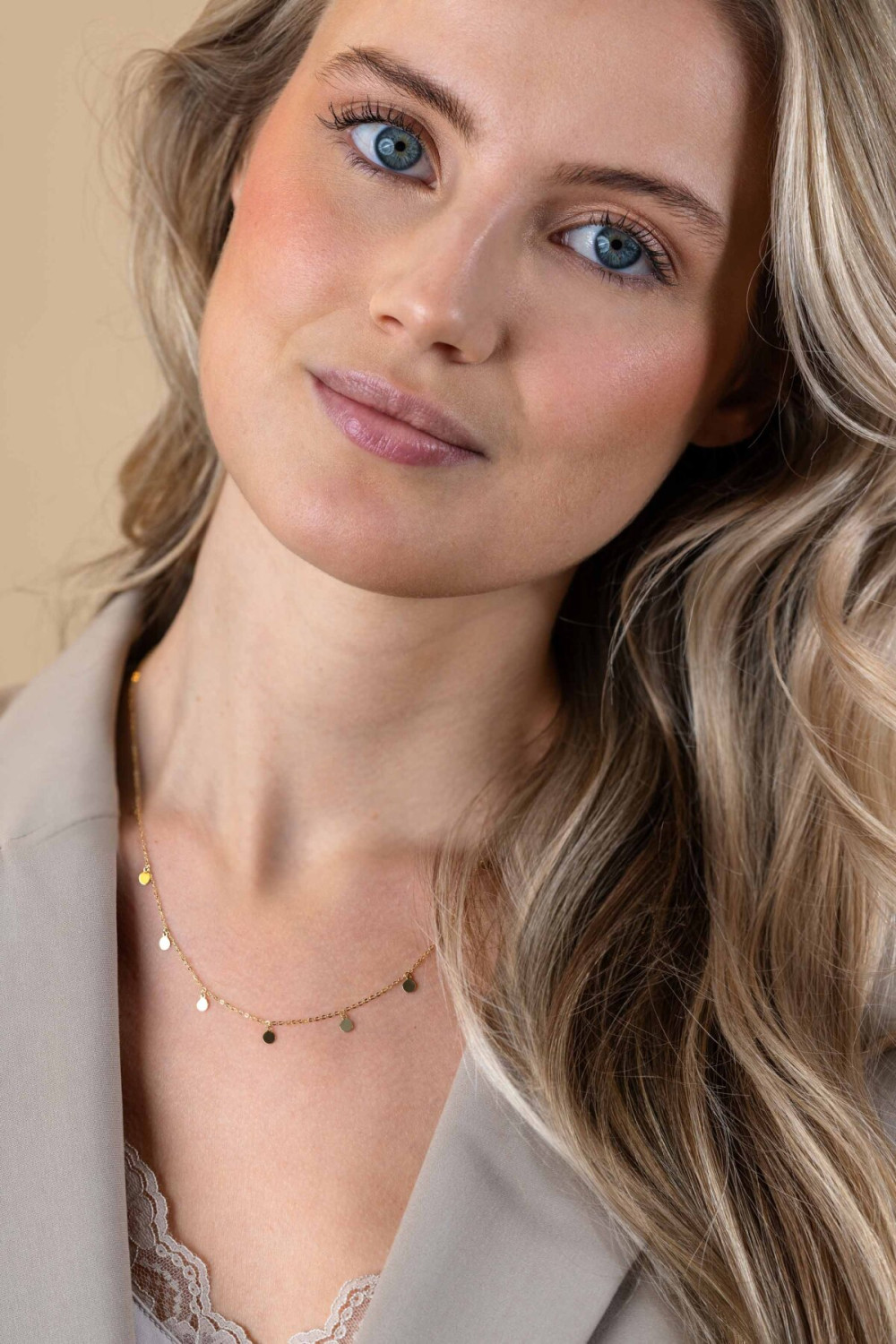 zinzi-zgc488-dames-ketting-14k-goud-ronde-hangers-6-mm-breedte-lengte-40-45-cm