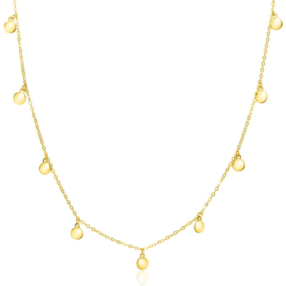 zinzi-zgc488-dames-ketting-14k-goud-ronde-hangers-6-mm-breedte-lengte-40-45-cm