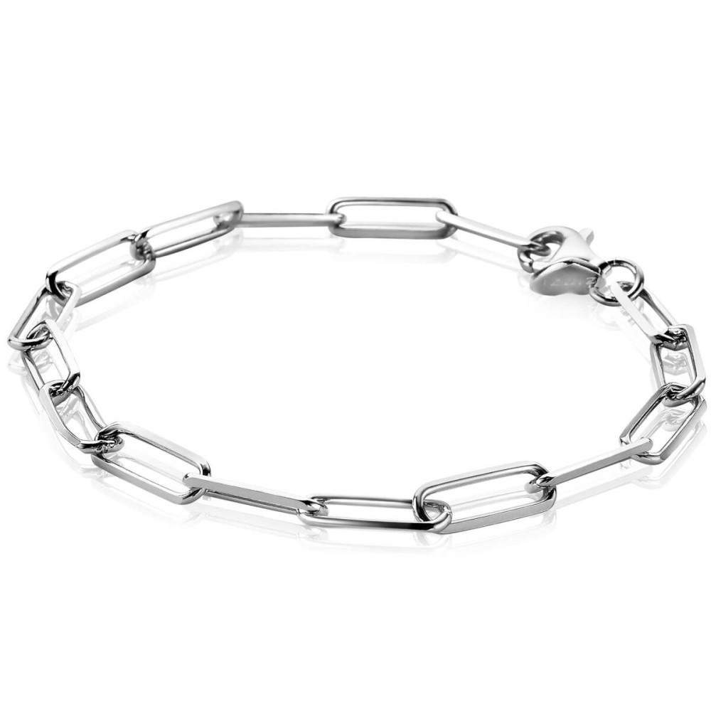 zinzi-chain-zia2207-paperclip-schakelarmband-zilver-glanzend-5-mm-breedte-lengte-19-cm