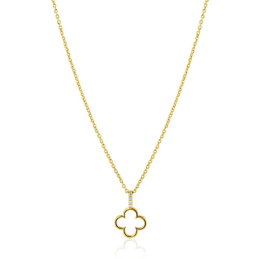 zinzi-liekes-favorieten-zic2743-ketting-goudkleurig-zirkonia-klavertje-12-mm-lengte-42-45-cm
