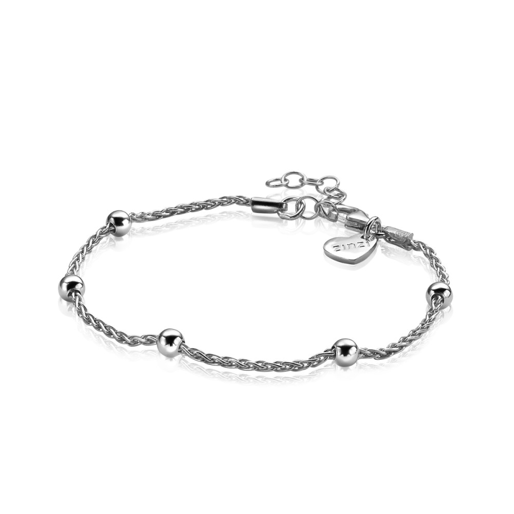 zinzi-zia1128-bolletjes-armband-zilver-gevlochten-schakels-35-mm-breedte-lengte-175-205-cm
