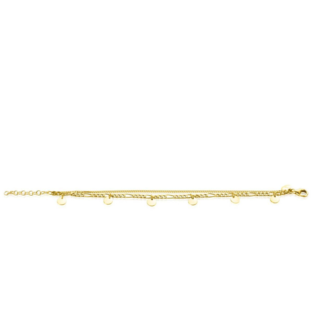 zinzi-zia2368-armband-gold-plated-figaro-en-gourmet-schakels-11-mm-breedte-lengte-16-19-cm