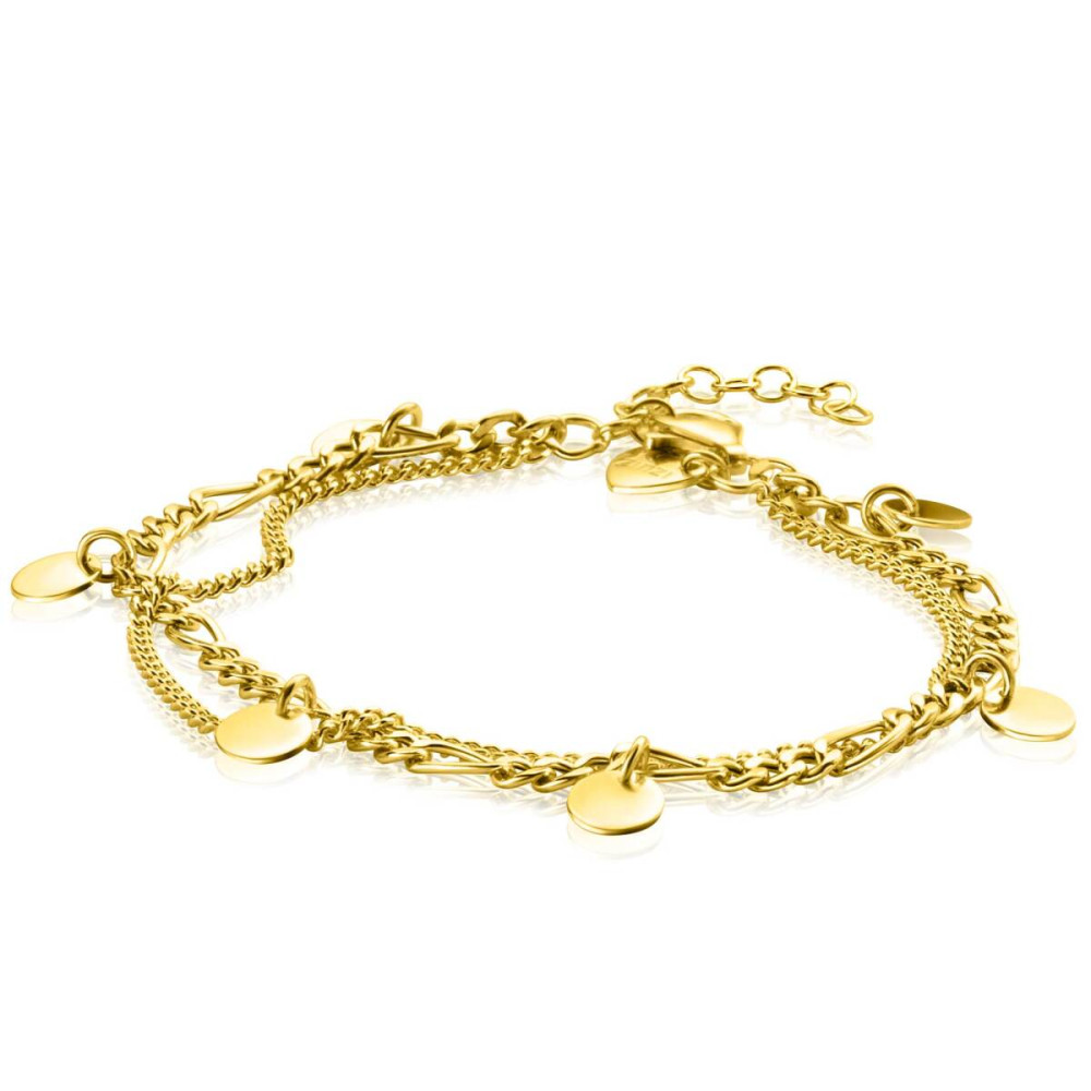 zinzi-zia2368-armband-gold-plated-figaro-en-gourmet-schakels-11-mm-breedte-lengte-16-19-cm