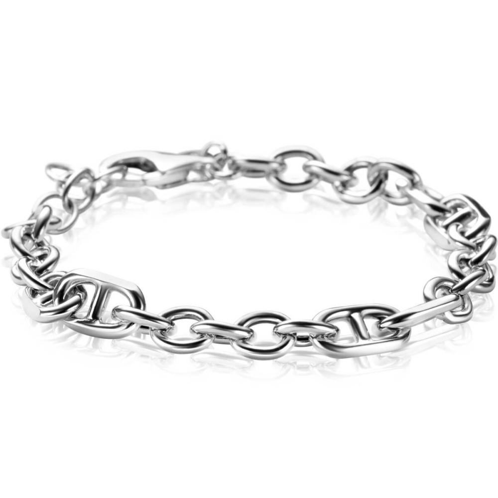 zinzi-zia2580-schakelarmband-zilver-rond-marine-glanzend-7-8-mm-breedte-lengte-17-20-cm