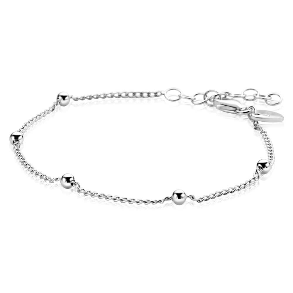 zinzi-zia2714-schakelarmband-zilver-glanzend-bolletjes-3-mm-breedte-lengte-18-21-cm