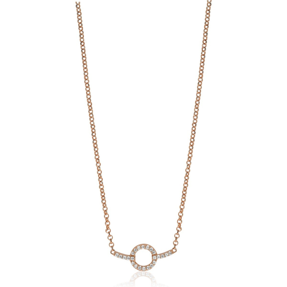 zinzi-zic1063r-ketting-met-hanger-rosekleurig-zirkonia-bolletje-11-mm-lengte-42-45-cm