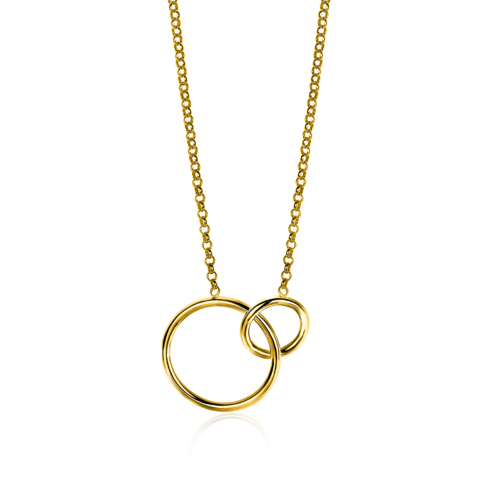 zinzi-zic1278g-ketting-met-hanger-twee-cirkels-goudkleurig-18-5-mm-breedte-lengte-43-46-cm