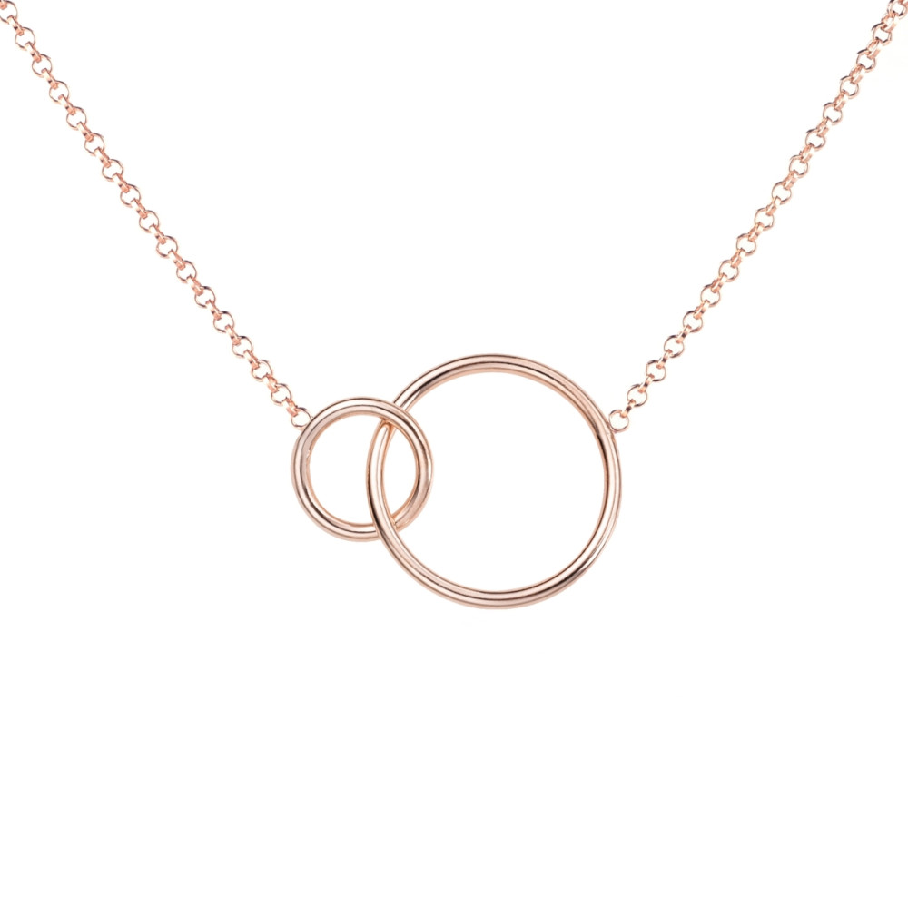zinzi-zic1278r-ketting-met-hanger-overlappende-cirkels-rosekleurig-18-mm-lengte-42-45-cm