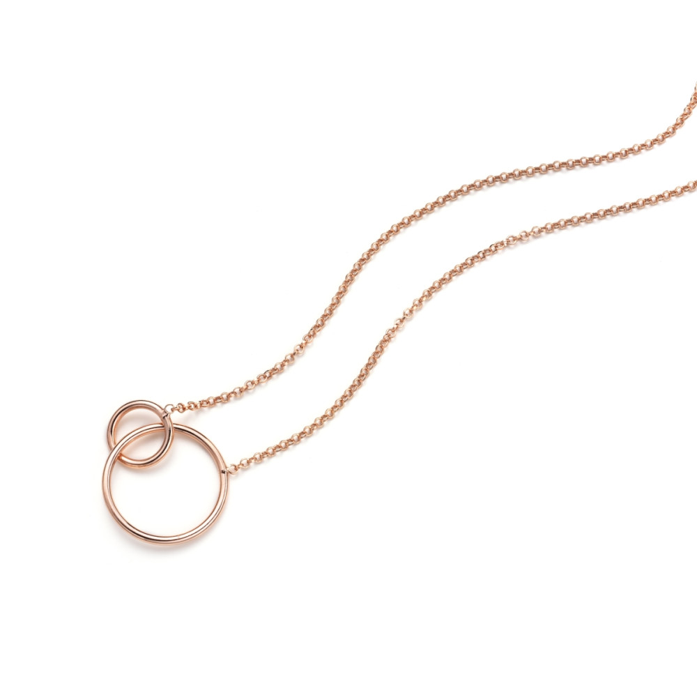 zinzi-zic1278r-ketting-met-hanger-overlappende-cirkels-rosekleurig-18-mm-lengte-42-45-cm