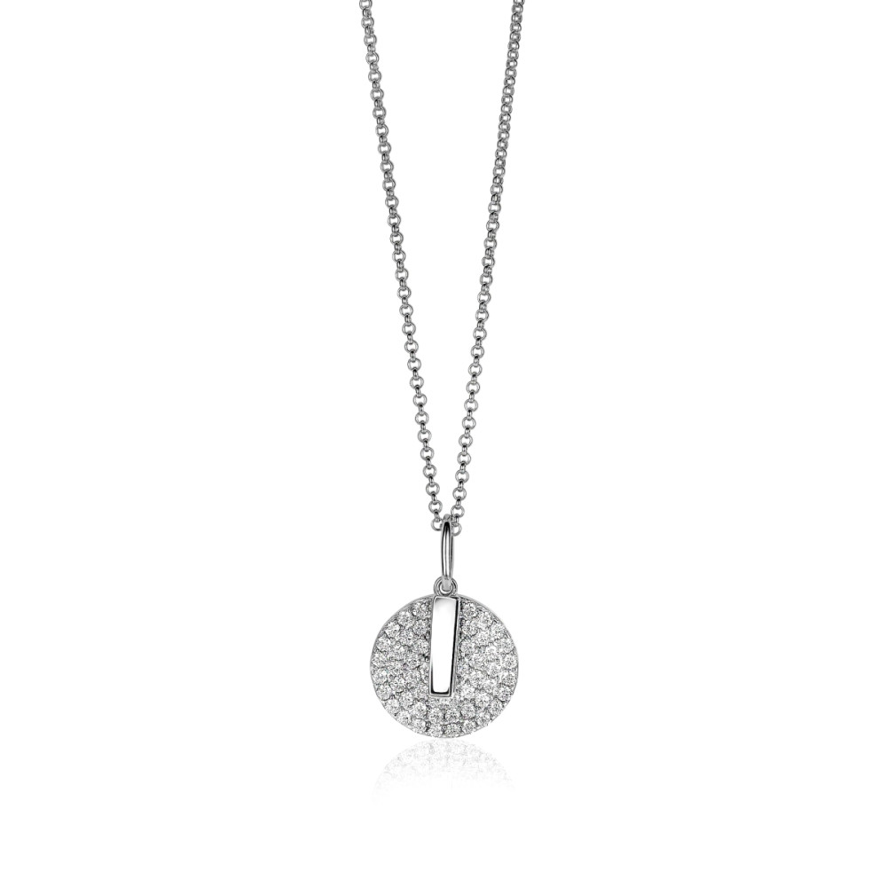 zinzi-zic1444-jasseron-ketting-met-hanger-zilver-zirkonia-17-mm-breedte-lengte-45-cm
