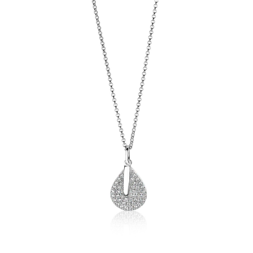 zinzi-zic1573-ketting-met-hanger-zilver-zirkonia-druppel-14-mm-breedte-lengte-40-45-cm