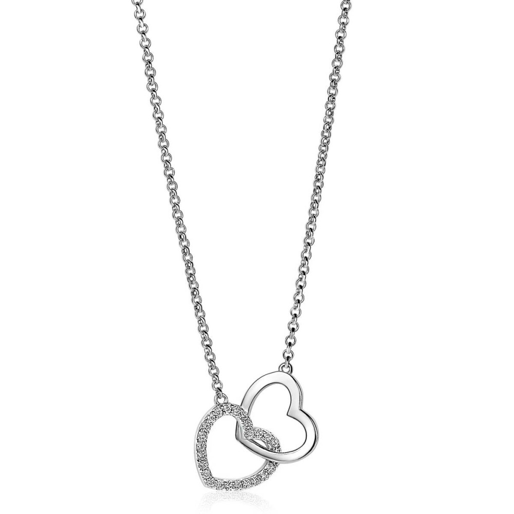 zinzi-zic1736-ketting-met-hanger-zilver-zirkonia-harten-11-mm-breed-lengte-42-45-cm