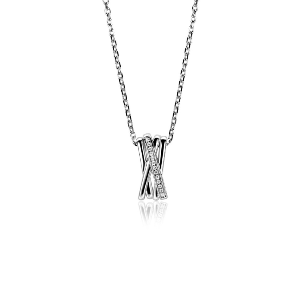 zinzi-zic1790-schakelketting-met-hanger-zirkonia-gekruist-7-6-mm-breedte-lengte-42-45-cm