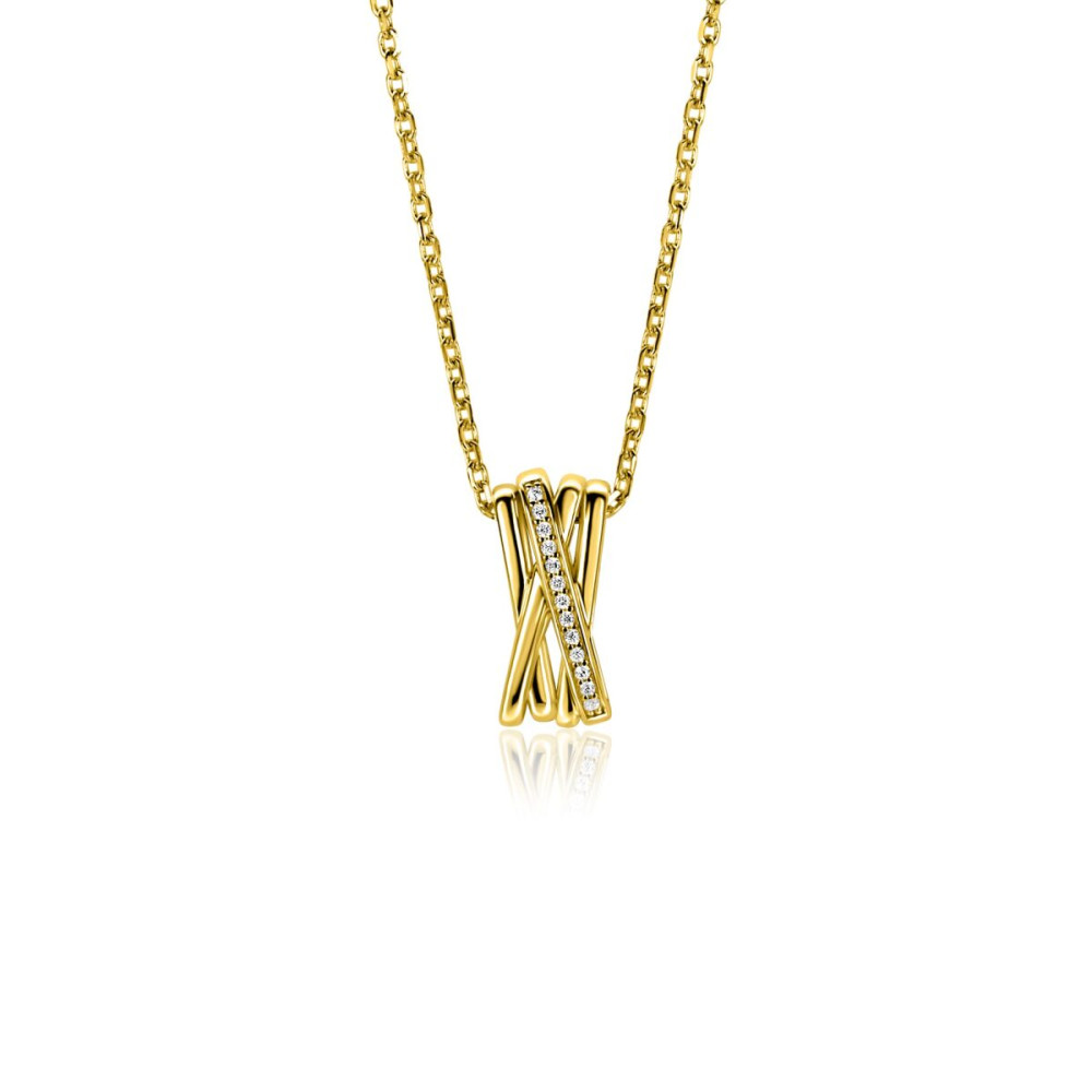 zinzi-zic1790y-ketting-met-hanger-goudkleurig-zirkonia-kruis-7-6-mm-lengte-42-45-cm