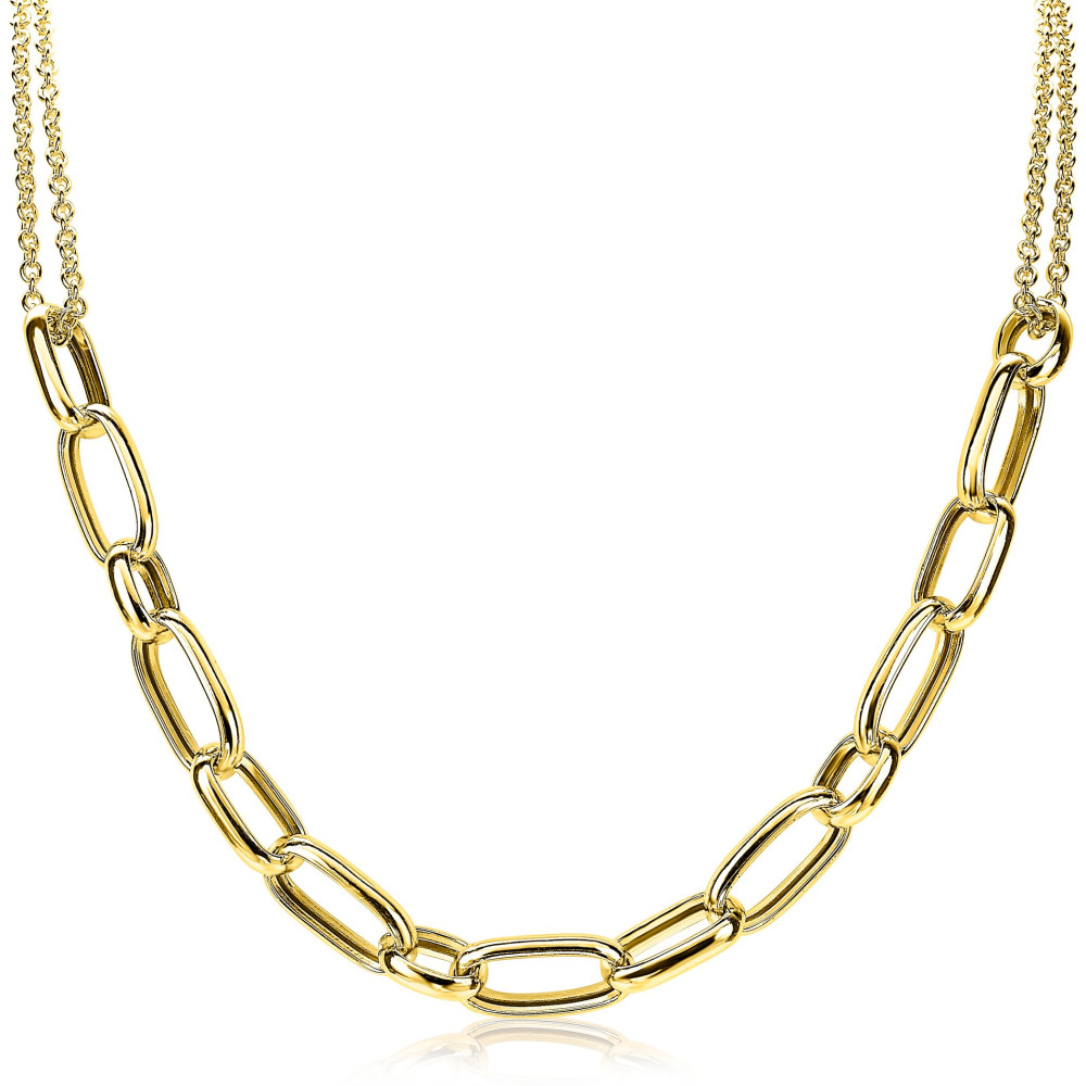 zinzi-zic1804g-ovale-ketting-met-hanger-goud-op-zilver-lengte-verstelbaar-43-45-cm