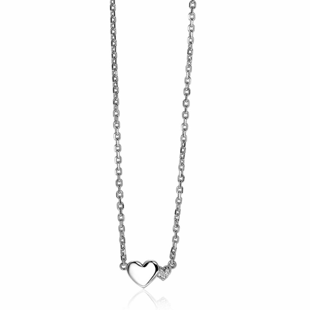 zinzi-zic2137-ketting-met-hanger-zilver-zirkonia-hartjes-6-7-mm-breedte-lengte-42-45-cm