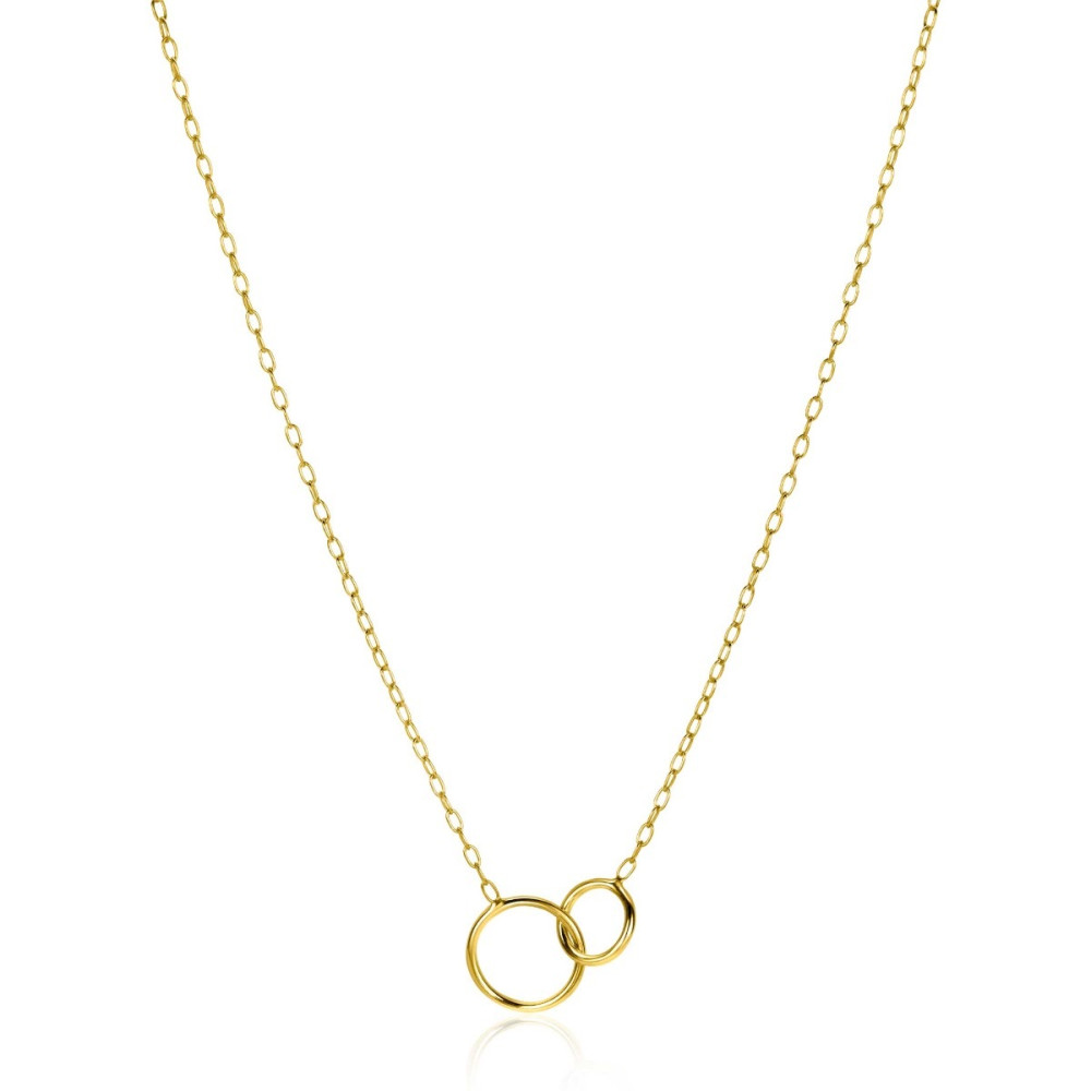 zinzi-zic2275g-ketting-met-hanger-twee-cirkels-goudkleurig-12-5-mm-breedte-lengte-42-45-cm