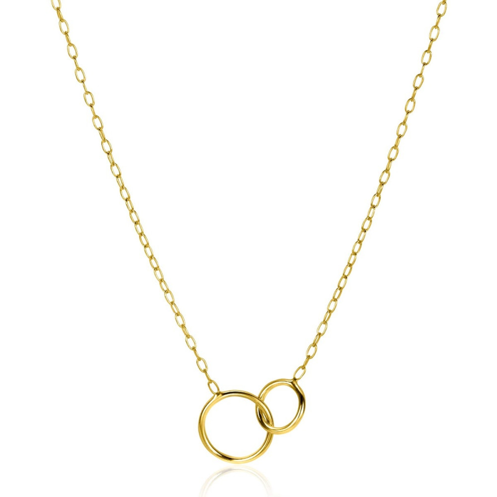 zinzi-zic2275g-ketting-met-hanger-twee-cirkels-goudkleurig-12-5-mm-breedte-lengte-42-45-cm