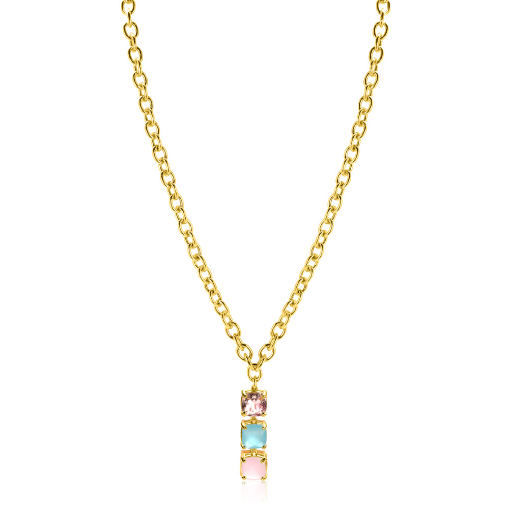 zinzi-zic2454-goudkleurige-ketting-met-hanger-gekleurde-stenen-8-1-mm-lengte-43-45-cm