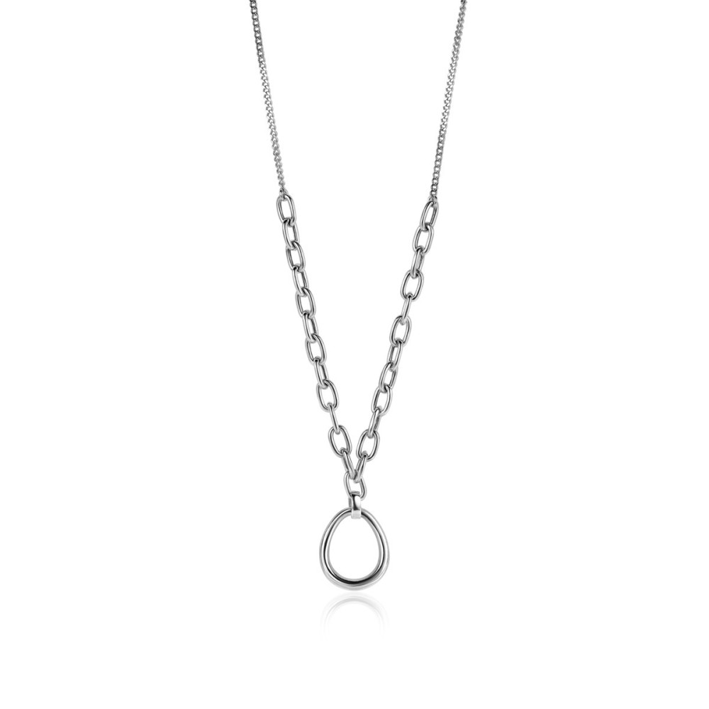 zinzi-zic2481-gourmet-schakelketting-met-hanger-zilver-4-7-mm-breedte-lengte-40-45-cm
