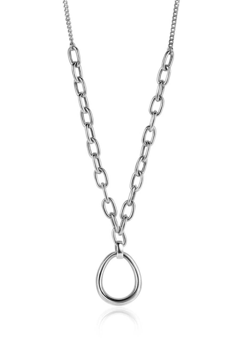 zinzi-zic2481-gourmet-schakelketting-met-hanger-zilver-4-7-mm-breedte-lengte-40-45-cm