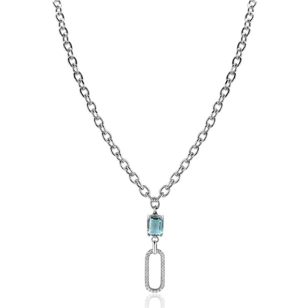 zinzi-zic2487-zilveren-ketting-met-hanger-zirkonia-10-mm-breedte-lengte-42-45-cm