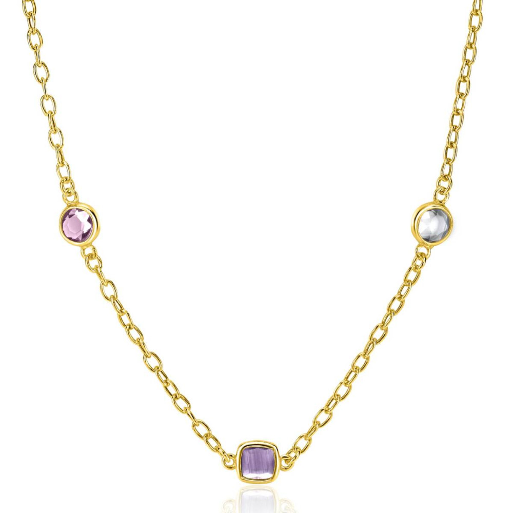 zinzi-zic2525g-goudkleurige-ketting-man-made-stenen-vierkant-rond-ovaal-7-3-mm-lengte-42-45-cm
