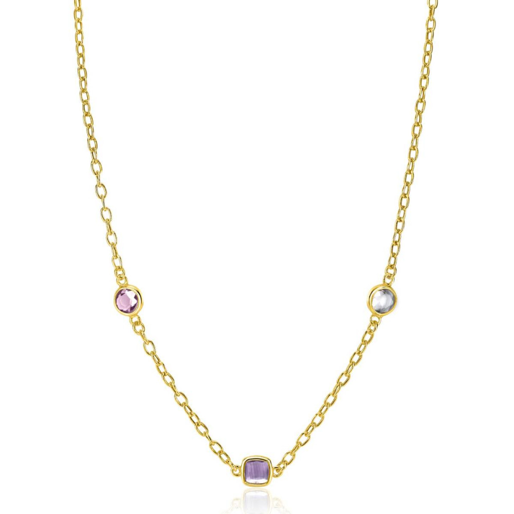 zinzi-zic2525g-goudkleurige-ketting-man-made-stenen-vierkant-rond-ovaal-7-3-mm-lengte-42-45-cm