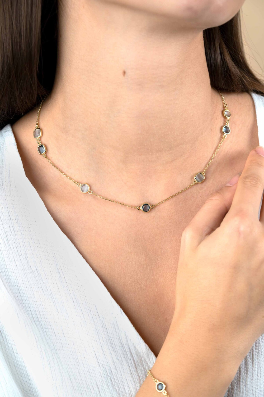 zinzi-zic2526g-ketting-goudkleurig-925-zilver-kleursteen-blauw-grijs-lengte-42-45-cm