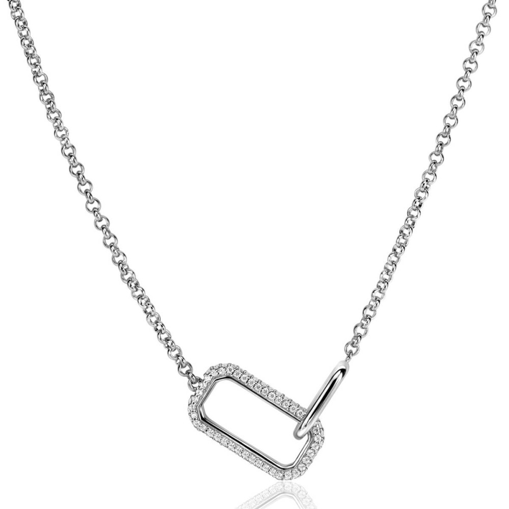 zinzi-zic2551-zilveren-ketting-met-hanger-zirkonia-10-mm-breedte-lengte-40-45-cm