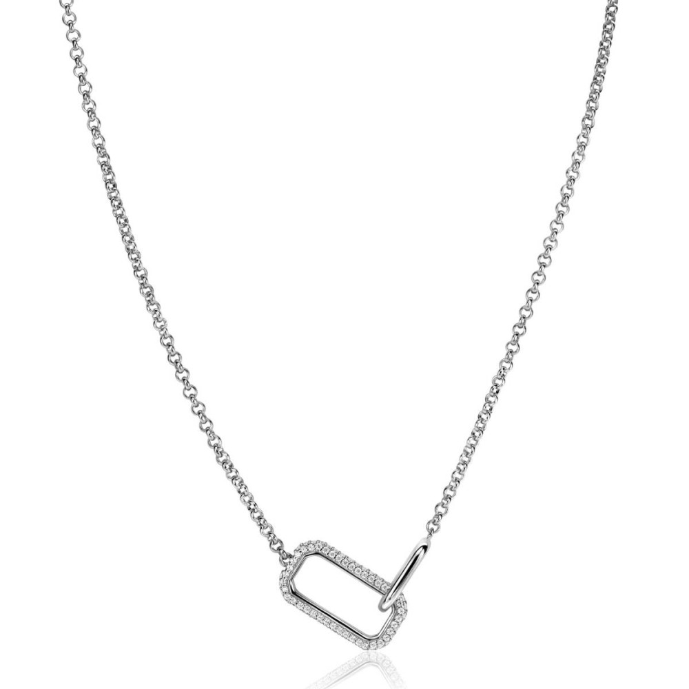 zinzi-zic2551-zilveren-ketting-met-hanger-zirkonia-10-mm-breedte-lengte-40-45-cm