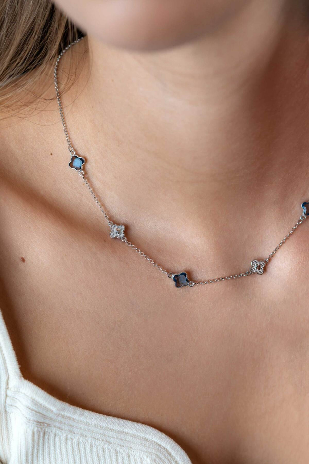 zinzi-zic2582-rond-schakelketting-met-klaver-elementen-8-mm-breedte-lengte-40-45-cm