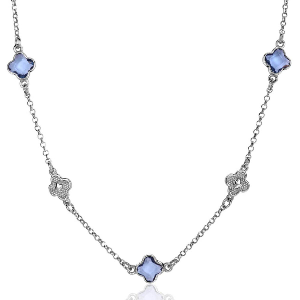 zinzi-zic2582-rond-schakelketting-met-klaver-elementen-8-mm-breedte-lengte-40-45-cm